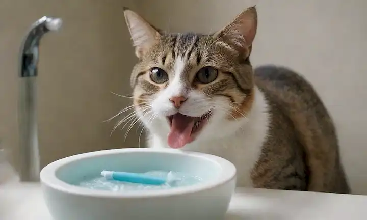 Una cavidad oral de gatos
