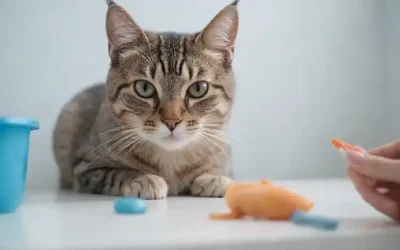 Un felino sereno acostado sobre una superficie blanca