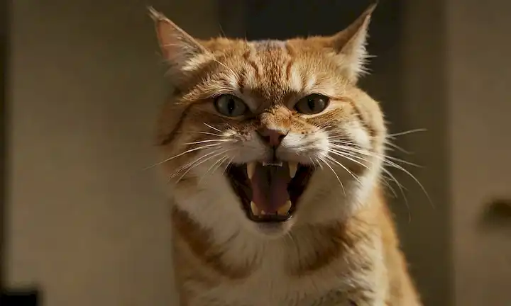 Una cara de gatos con una expresión escrutada