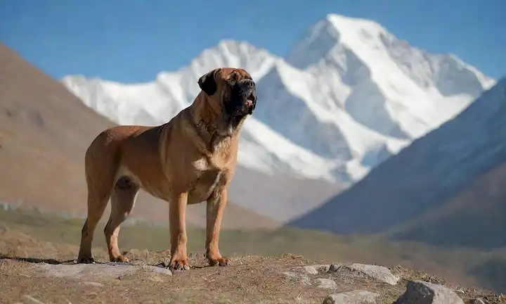 Un majestuoso Mastiff con una capa gruesa