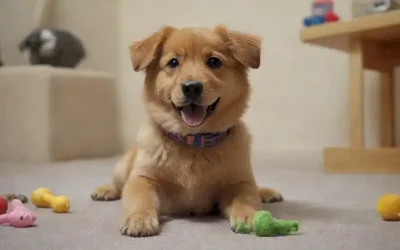 Un cachorro feliz con pelaje suave