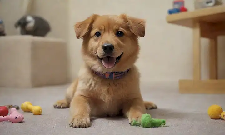 Un cachorro feliz con pelaje suave