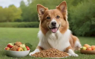 3D rendering of happy healthy adult dog with fluffy fur