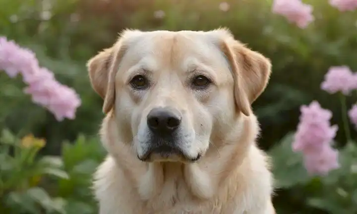 Una cara de perros tranquilos con una expresión neutral