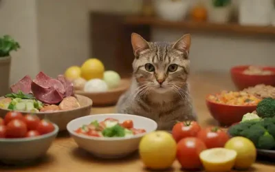 gato 3D convertido sentado en una mesa
