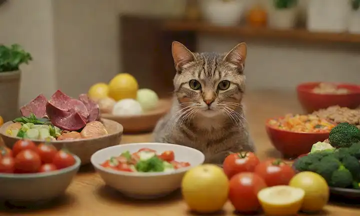 gato 3D convertido sentado en una mesa