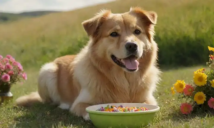 Feliz perro de tamaño mediano