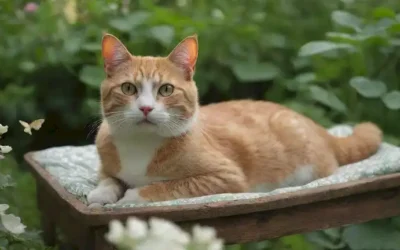 Un gato suave con un resplandor sutil en su vientre