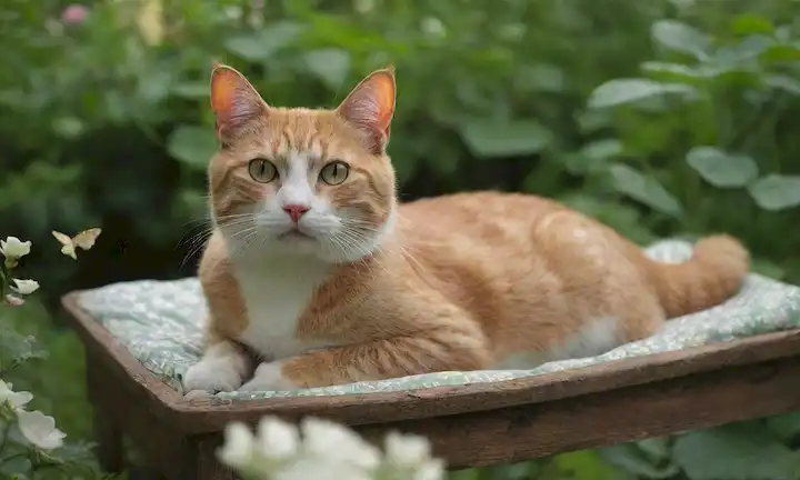 Un gato suave con un resplandor sutil en su vientre