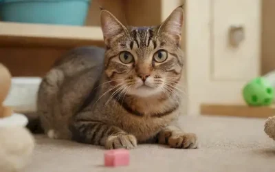 Un disparo de cerca de un gato curioso con una expresión confusa