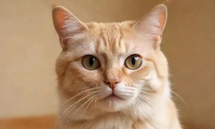 Un cerebro de gatos, con neuronas y sinapsis resaltados en colores brillantes; una mirada suave; piel suave y flaqueada; whiskers curvados; ojos abiertos; oídos elevados; tono muscular sutil; almohadillas delicadas; iluminación natural; fondo beige cálido; enfoque suave