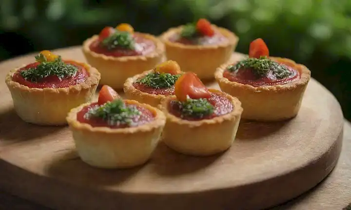 Pasteles delicados con costras doradas