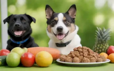 Un plato de comida para mascotas surtida