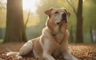 Un perro sentado tranquilamente