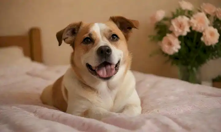 Un perro feliz con una expresión suave