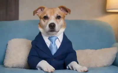 Perro de 5 años sentado en un sofá
