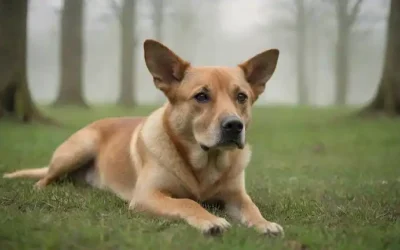Un perro tranquilo con una expresión suave