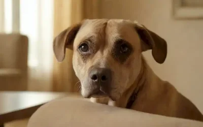 una cara de perros con una expresión preocupada