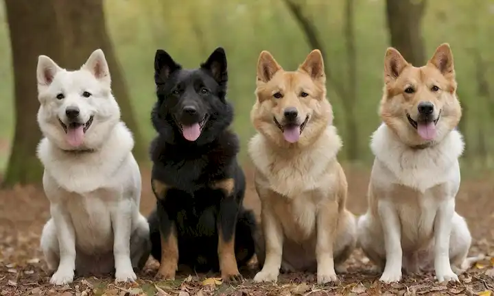 3-4 perros con piel distintiva parecida a la cresta en las cabezas