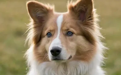 Un disparo de cerca de la cabeza de un Rough Collies