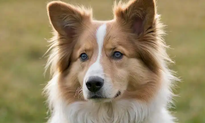 Un disparo de cerca de la cabeza de un Rough Collies