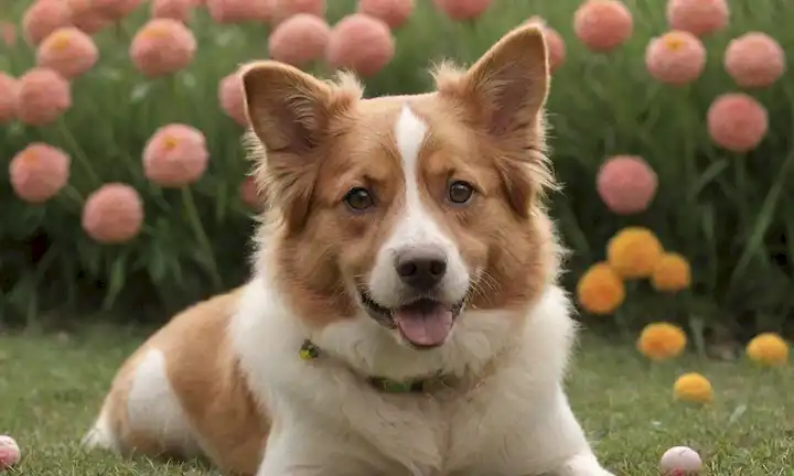 Un perro de tamaño mediano con un abrigo rizado