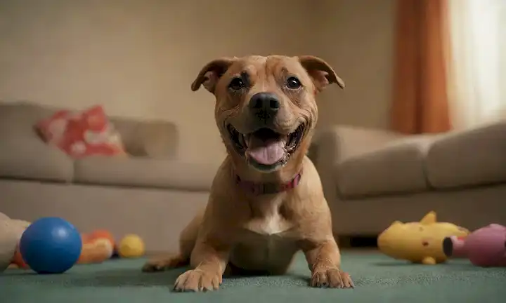Un perro alegre y energético con una construcción muscular
