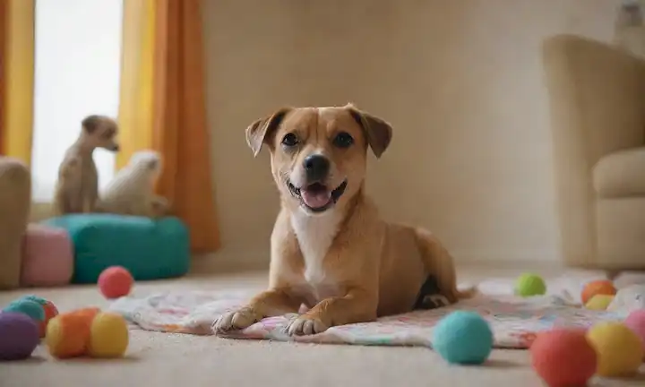 Un perro pequeño y juguetón con abrigo liso