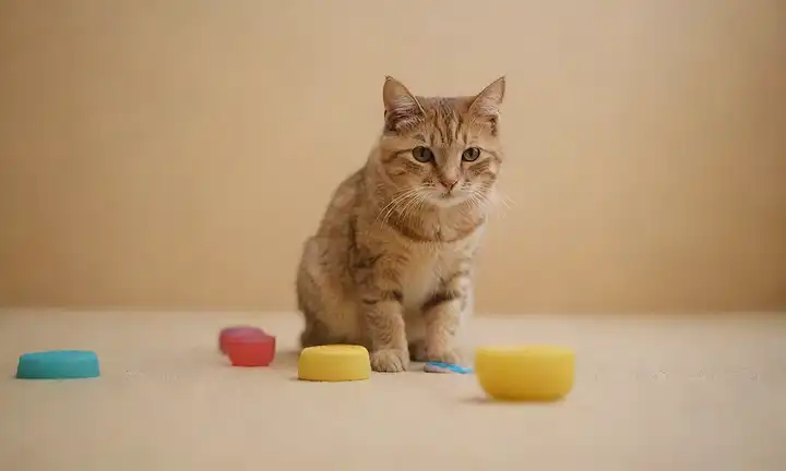 Una figura felina en una posición de cuclillas o sentadas